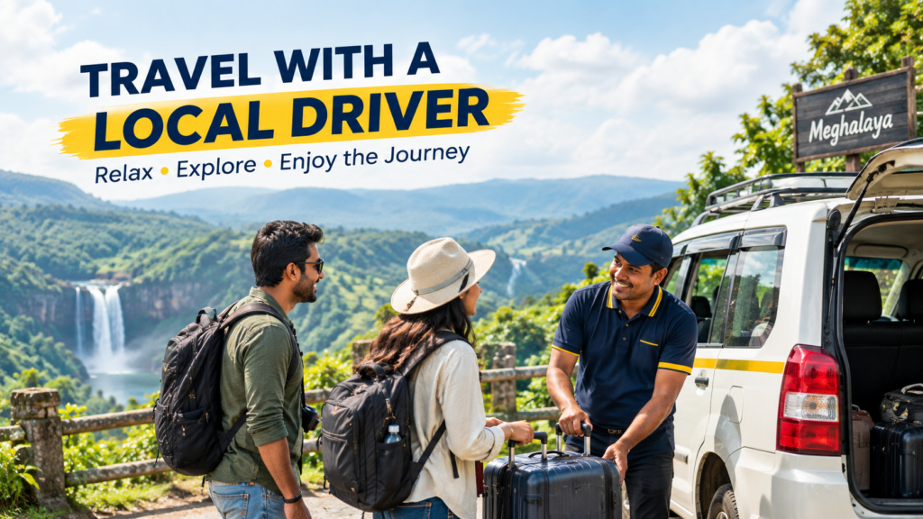 Driver inclusive car rental in Meghalaya