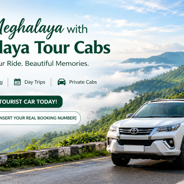 Tourist car rental in Shillong for sightseeing and day trips with Meghalaya Tour Cabs